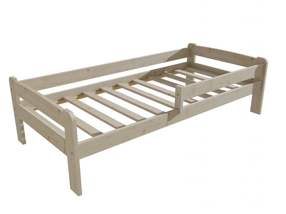 eoshop Detská posteľ so zábranou VMK009C KIDS (Rozmer: 90 x 180 cm, Farba dreva: surové drevo)